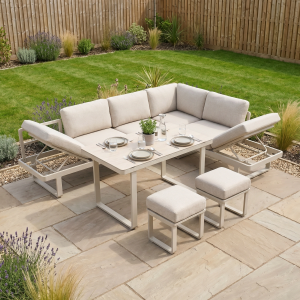 Lyra Corner Dining Set in Latte