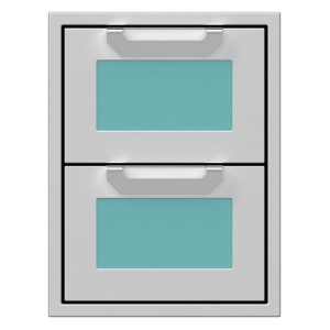 Hestan 16" Double Storage Drawer Recessed Marquise Accented Panels - Pacific Fog