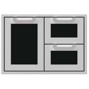 Hestan 30" Double Drawer & Storage Door Combo Recessed Marquise Acc - Stealth