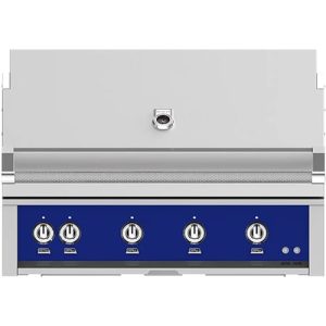 Hestan 42" Built-In Grill 3 Trellis Burners 1 Sear Burner Rotiss - Natural Gas - Bora Bora Blue