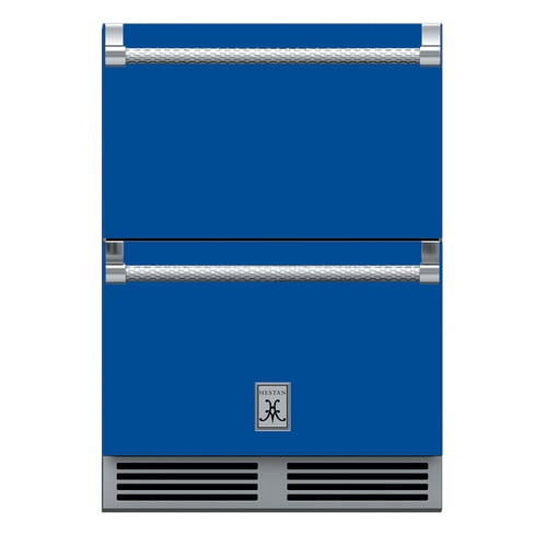 Hestan Outdoor Refrigerator & Freezer Drawers 24" with Lock - Bora Bora Blue - Outdoor Furniture by EuroLife Furniture