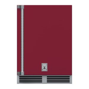 Hestan Outdoor Refrigerator 24" Lock Right Hinged - Burgundy