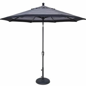 Treasure Garden 9' Octagon Push Button Tilt Umbrella with Black Frame