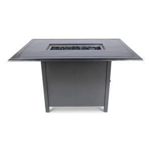 Woodard 42" x 60" Solid Cast with Bead Edge Counter Height Fire Table in Pewter