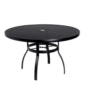 Woodard Deluxe Complete 48in Round Dining Table with Lattice Top in Aztec Bronze Finish