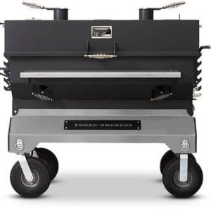 Yoder Smokers 24x48 Flat Top Adjustable Charcoal Grill on Competition Cart