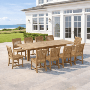 11-Piece Teak Outdoor Dining Set - Bahama (Table) & Rialto (Chairs)