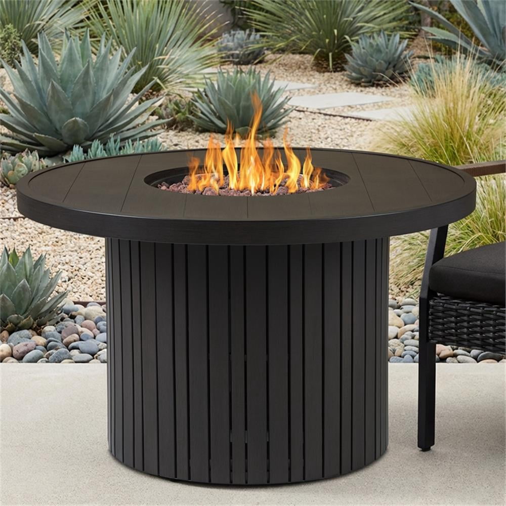 Real Flame Calvin 44" Propane Fire Pit Table With Hidden Tank in Bronze Coral - Detailed View 2 | EuroLife Furniture