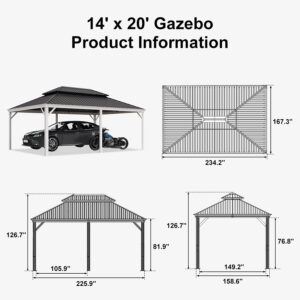 PURPLE LEAF White Metal Carport with Galvanized Steel Roof Aluminum Frame All-Weather Car Shelter