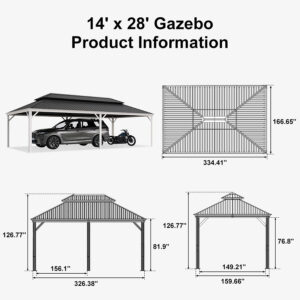 PURPLE LEAF White Metal Carport with Galvanized Steel Roof Aluminum Frame All-Weather Car Shelter