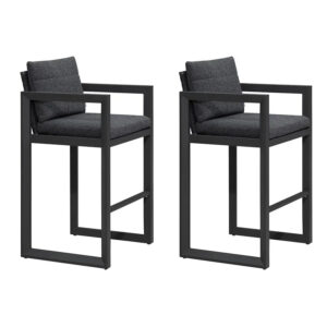 PURPLE LEAF Caesar Bar Stools Modern Aluminum Barstools with Stainless Removable Cushion for Kitchen Outside Island Backyard