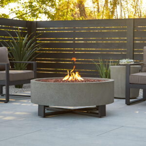 Bowery Hill Glacier Gray Fire Bowl Round Weather-Resistant 40" Assembled