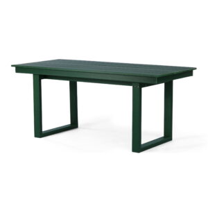 WestinTrends Paloma 7-Piece Modern HDPE Outdoor Patio Dining Table Set With Umbrella Hole, Dark Green