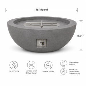 Concrete Outdoor Fire Pit 48 Inch Gray | Jr's Patio