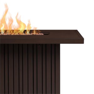 Real Flame Calvin 52" Rectangle Metal Propane Fire Pit Table With Hidden Tank in Bronze Coral