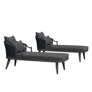 PURPLE LEAF Outdoor Lounge Chair, Patio Chaise Lounge with Cushioned Seat & Supportive Armrests, Ergonomic Aluminum Pool Lounge Chairs for Backyard Deck Poolside