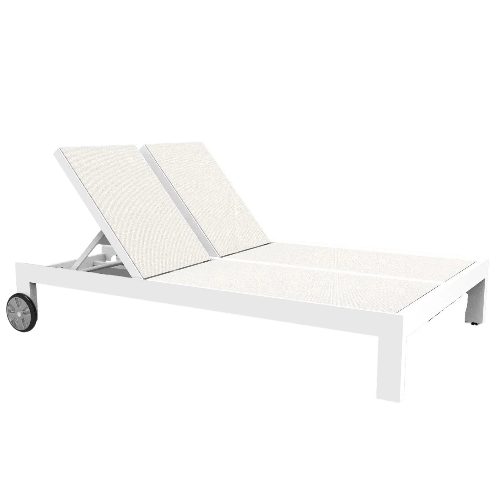 Newport Aluminum Sling Double Chaise Lounge SW4801-99 by Sunset West - Chaise Lounges & Daybeds by EuroLife Furniture