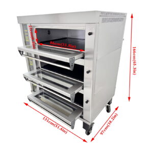 Commercial 3 Layer Pizza Oven Independent Temp Control 32-572F 220V 3 Phase for Bakery