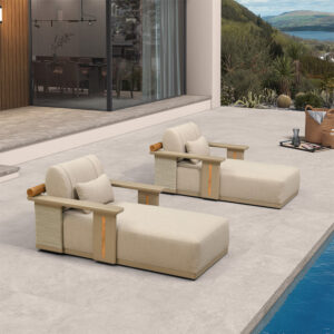 PURPLE LEAF Outdoor Chaise Lounge Chair Aluminum Patio Lounge Chair with Pillow Lounger Recliner Chiar for Beach Pool Lawn Tanning Lounge