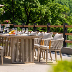PURPLE LEAF Hailar Outdoor Dining Set for Family, Aluminum Outdoor Patio Table and Chairs Set with Olefin Cushions, Patio Furniture Set for Garden or Deck