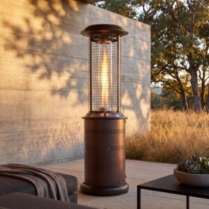 Lava Heat Italia Milano Cylindrical Patio Heater, Heritage Bronze, Liquid Propane, Knock-Down