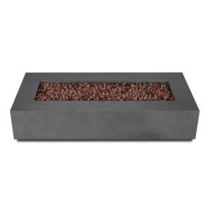 Home Square 2-Piece Set with LP Fire Table and Fire Glass in Slate/Black