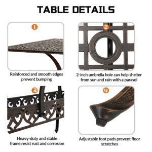 TPHORK 9 Piece Outdoor Patio Dining Set,Cast Aluminum Patio Furniture Set for Backyard Garden Deck Poolside,86.6" Rectangular Table and Cushioned Stackable Chairs for 8 Persons