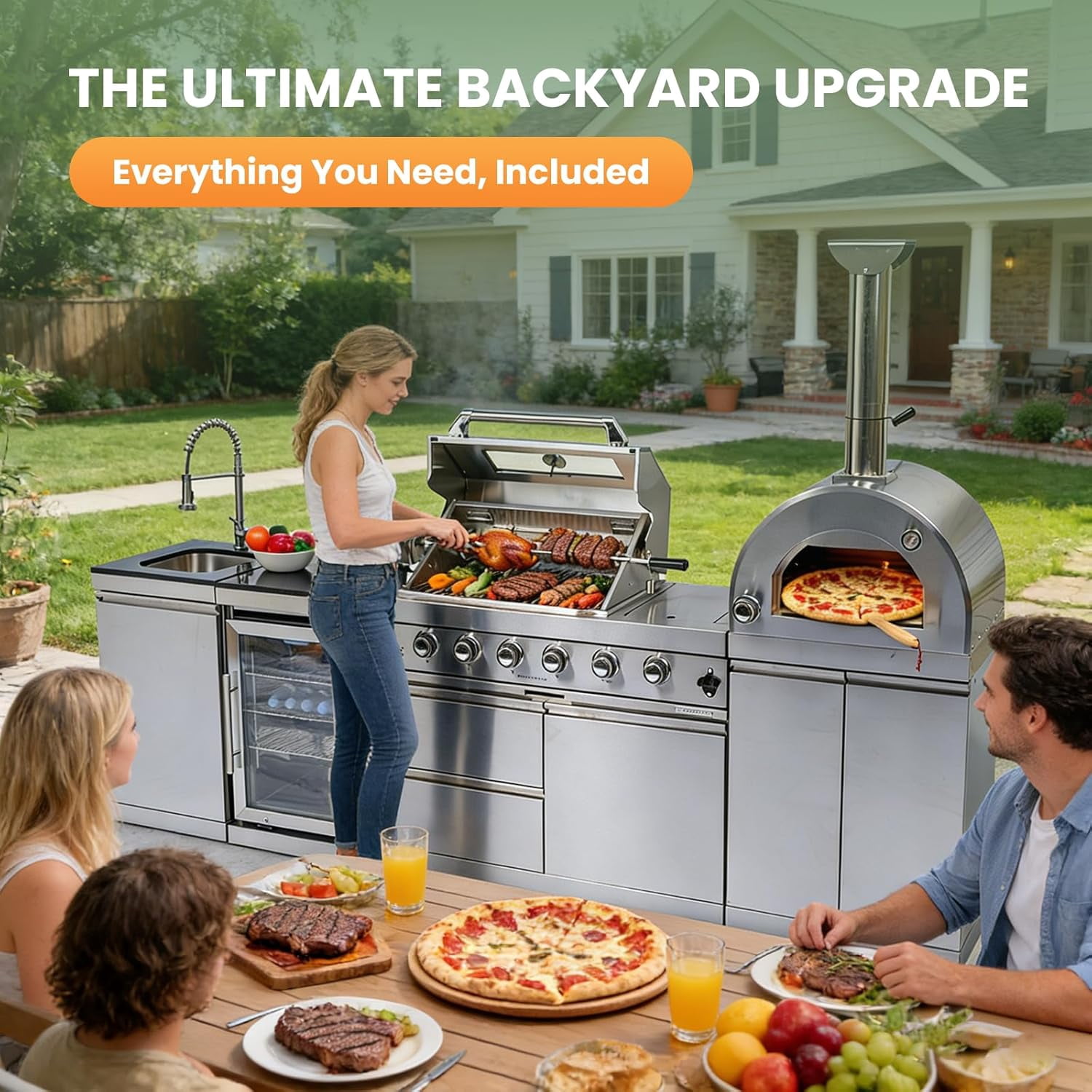 Outdoor Kitchen Islands with Grills & Pizza Ovens