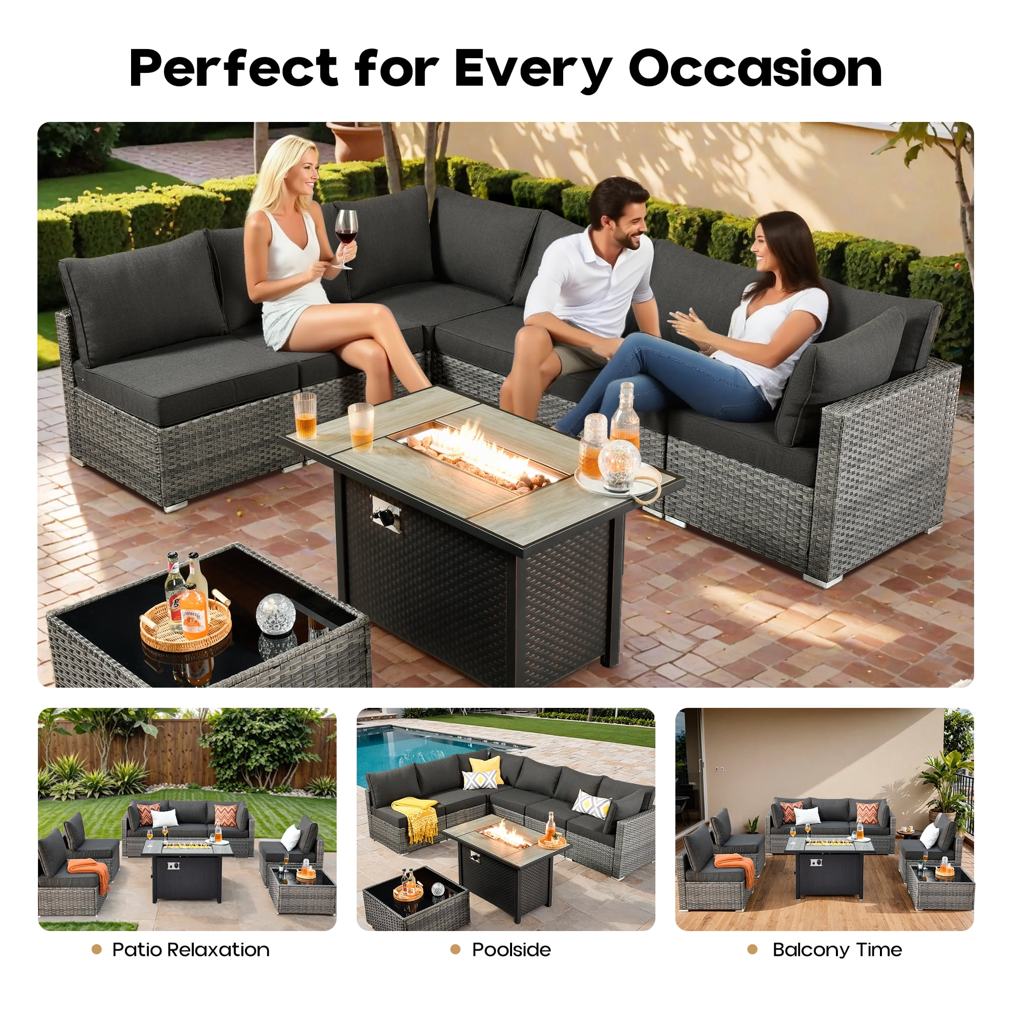 Sectional Sets with Fire Pits