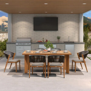 PURPLE LEAF 7 / 9 / 11 pcs Outdoor Dining Set Patio Dining Furniture for Lawn Backyard Deck Brown