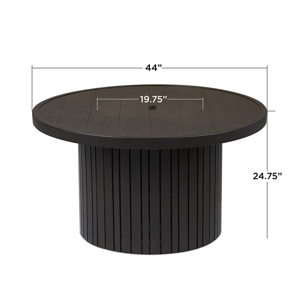 Real Flame Calvin 44" Propane Fire Pit Table With Hidden Tank in Bronze Coral - Detailed View 6 | EuroLife Furniture