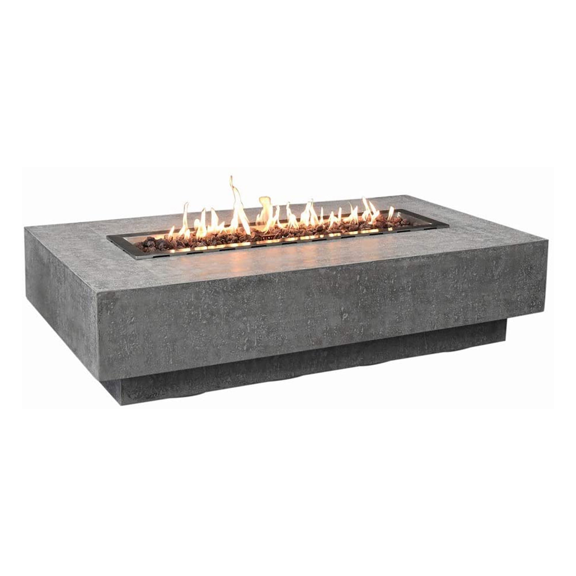 Elementi Manhattan 56 In Concrete Outdoor 45,000 BTU Natural Gas Fire Pit - Concrete Fire Pits by EuroLife Furniture