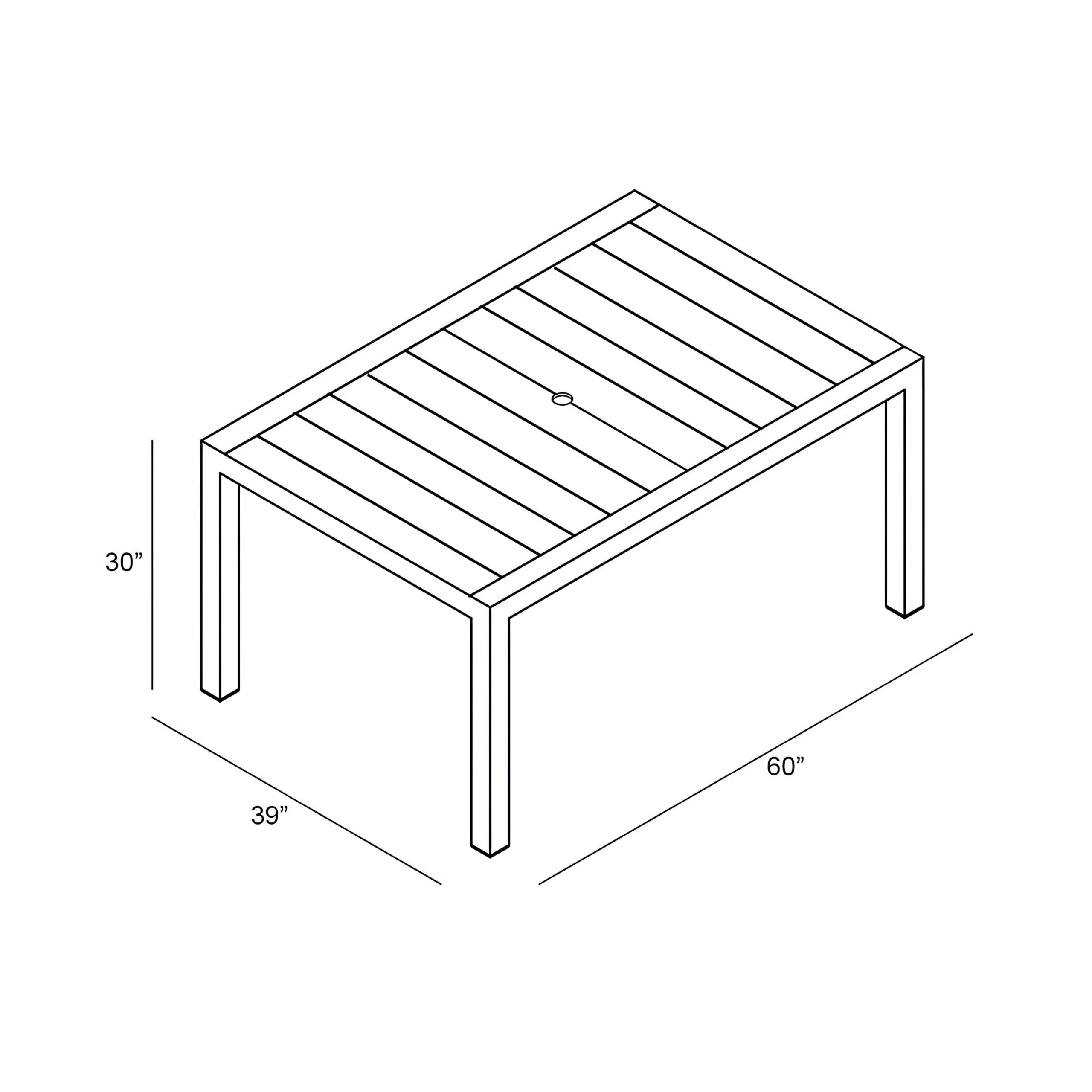 Classic Teak 60" Rectangle Dining Table - Detailed View 4 | EuroLife Furniture
