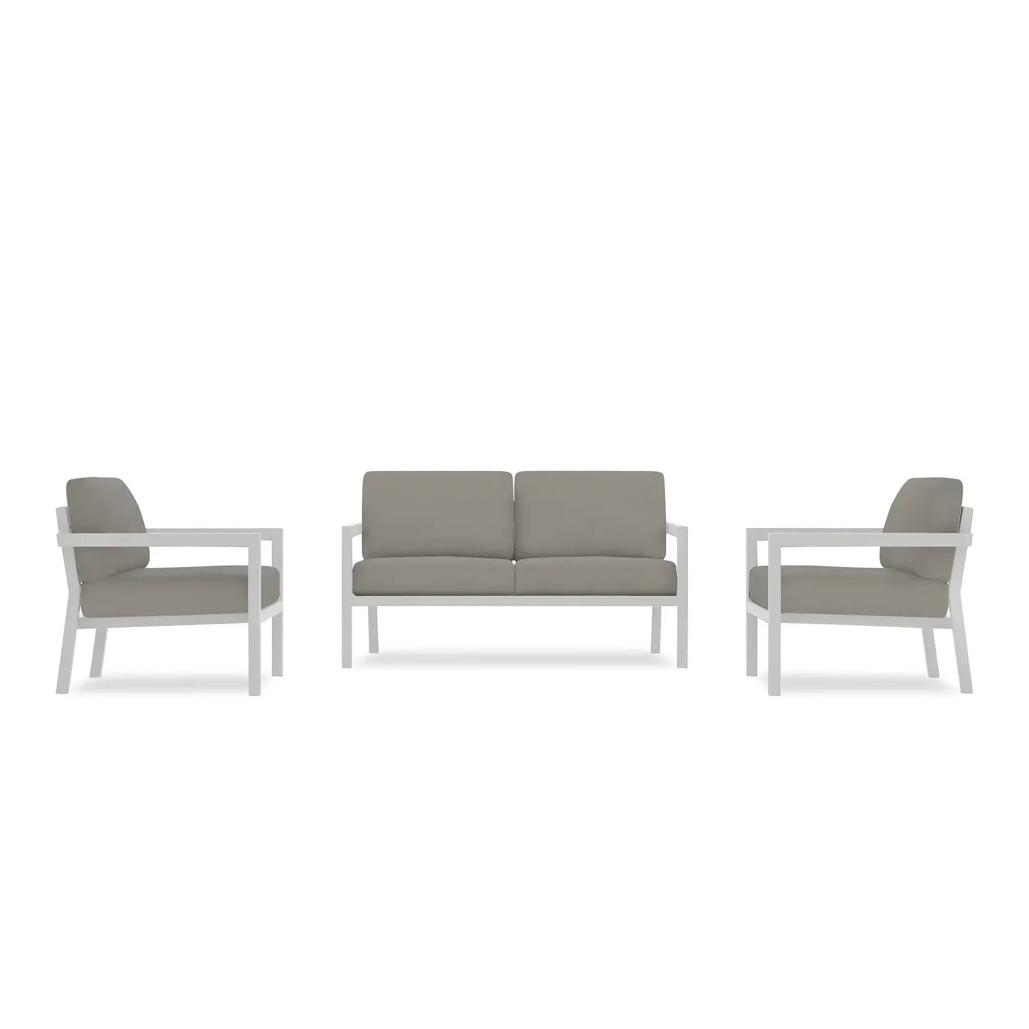 Pacifica 3 Piece Loveseat Set - Harmonia Deep Seating Sets by EuroLife Furniture