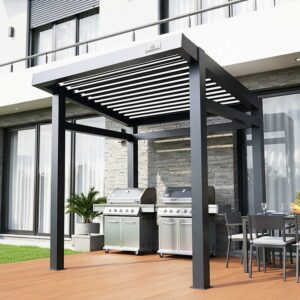 N5 Louvered Grill Bar Pergola Slim-Fit Space-Saving Solution for Narrow & Limited Patios