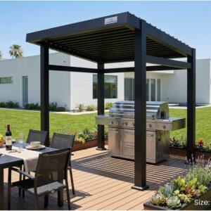 N5 Louvered Grill Bar Pergola Slim-Fit Space-Saving Solution for Narrow & Limited Patios