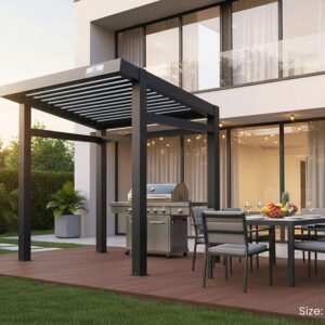 N5 Louvered Grill Bar Pergola Slim-Fit Space-Saving Solution for Narrow & Limited Patios