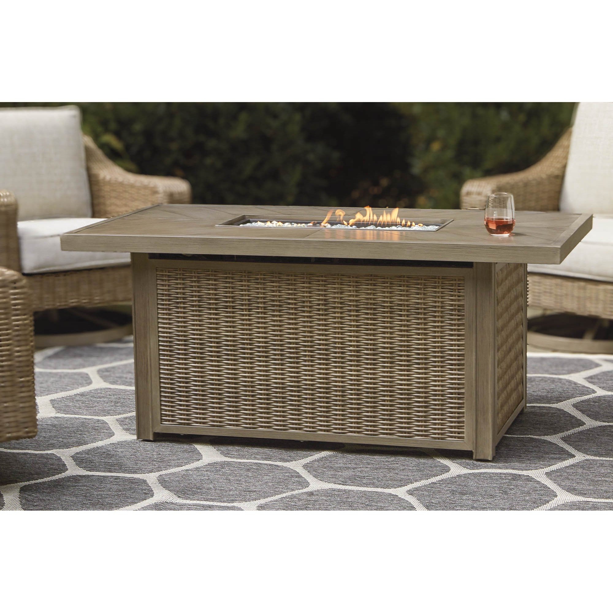 Fire Island Mist Outdoor 58" Firepit Table - SGP Outdoor Furniture by EuroLife Furniture