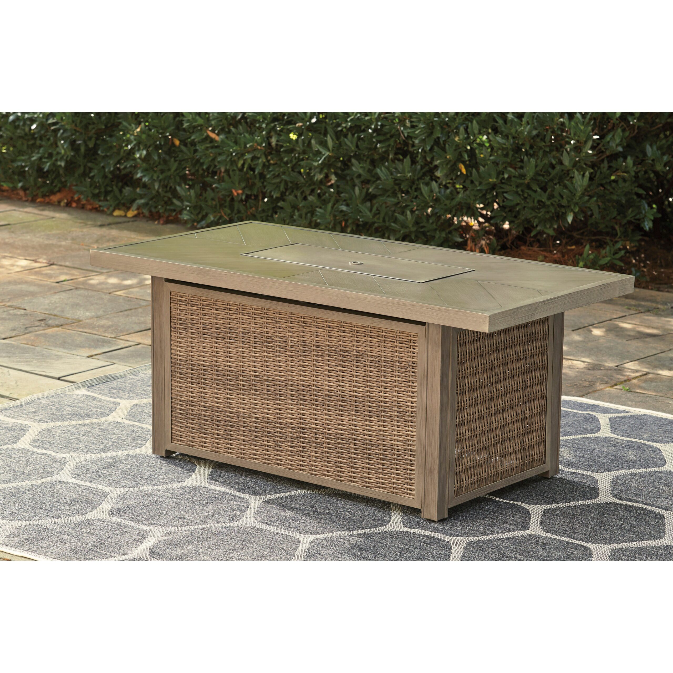 Fire Island Mist Outdoor 58" Firepit Table - Detailed View 6 | EuroLife Furniture