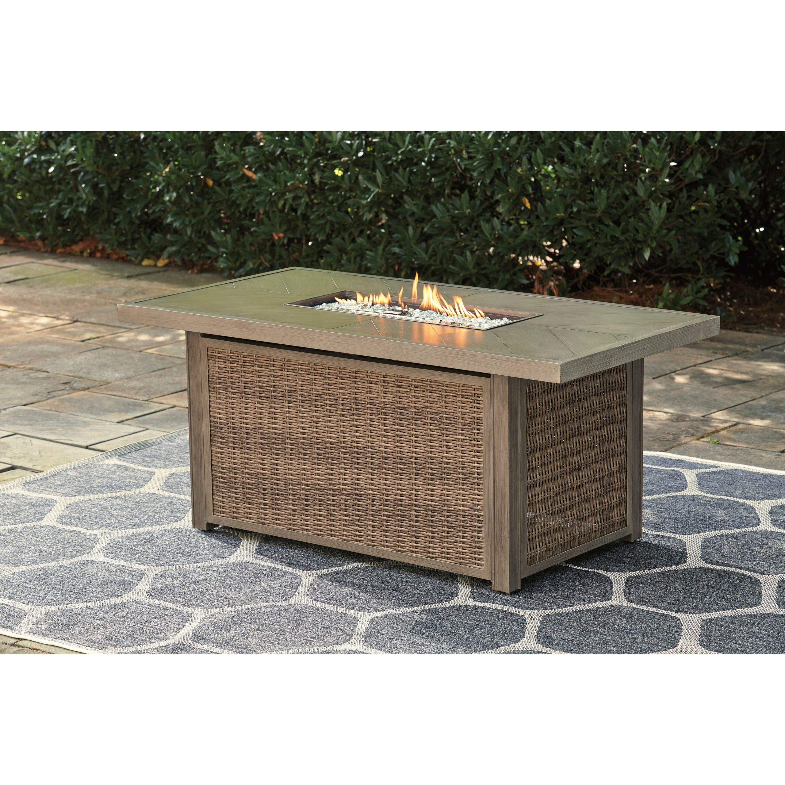 Fire Island Mist Outdoor 58" Firepit Table - Detailed View 3 | EuroLife Furniture