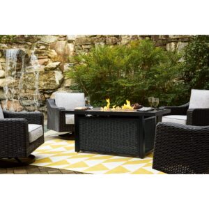 Fire Island Black Outdoor 5pc Firepit Chat Set