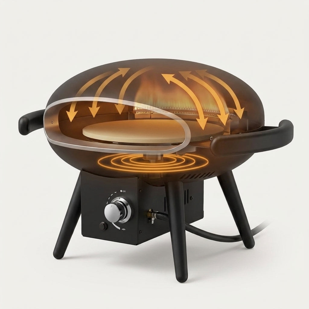 Propane Pizza Oven Built for Backyard Entertaining, 12 inch Stone, Rotatable Motor, Quick Heat-Up product detail