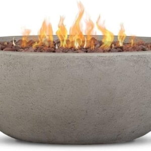 Real Flame Riverside 36" Round Concrete Propane or Natural Gas Fire Pit in Glacier Gray