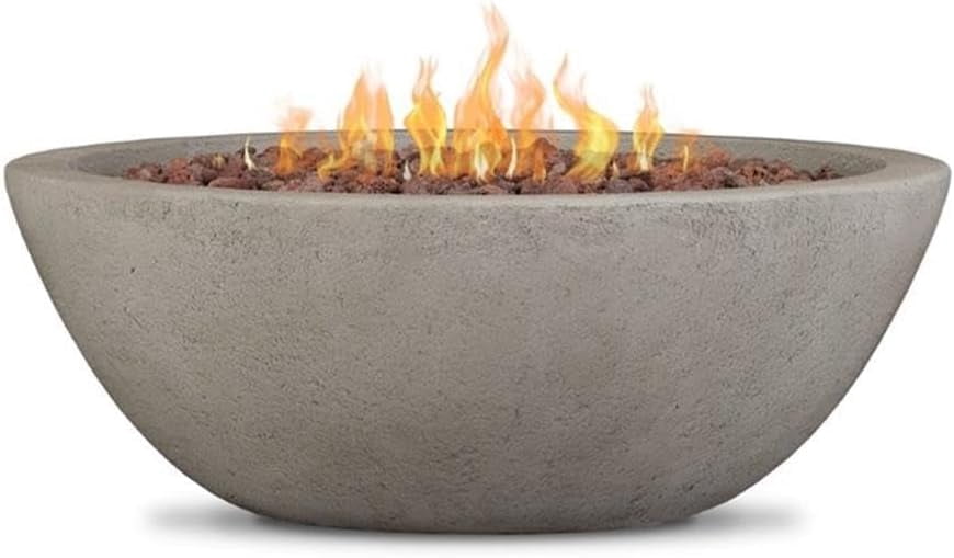 Real Flame Riverside 36" Round Concrete Propane or Natural Gas Fire Pit in Glacier Gray - Concrete Fire Pits by EuroLife Furniture