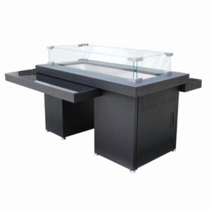 Two-Tier Fire Table With Glass Top