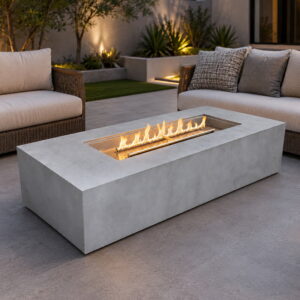 Concrete Outdoor Fire Pit 72 Inch Gray 120,000 BTU | Jr's Patio