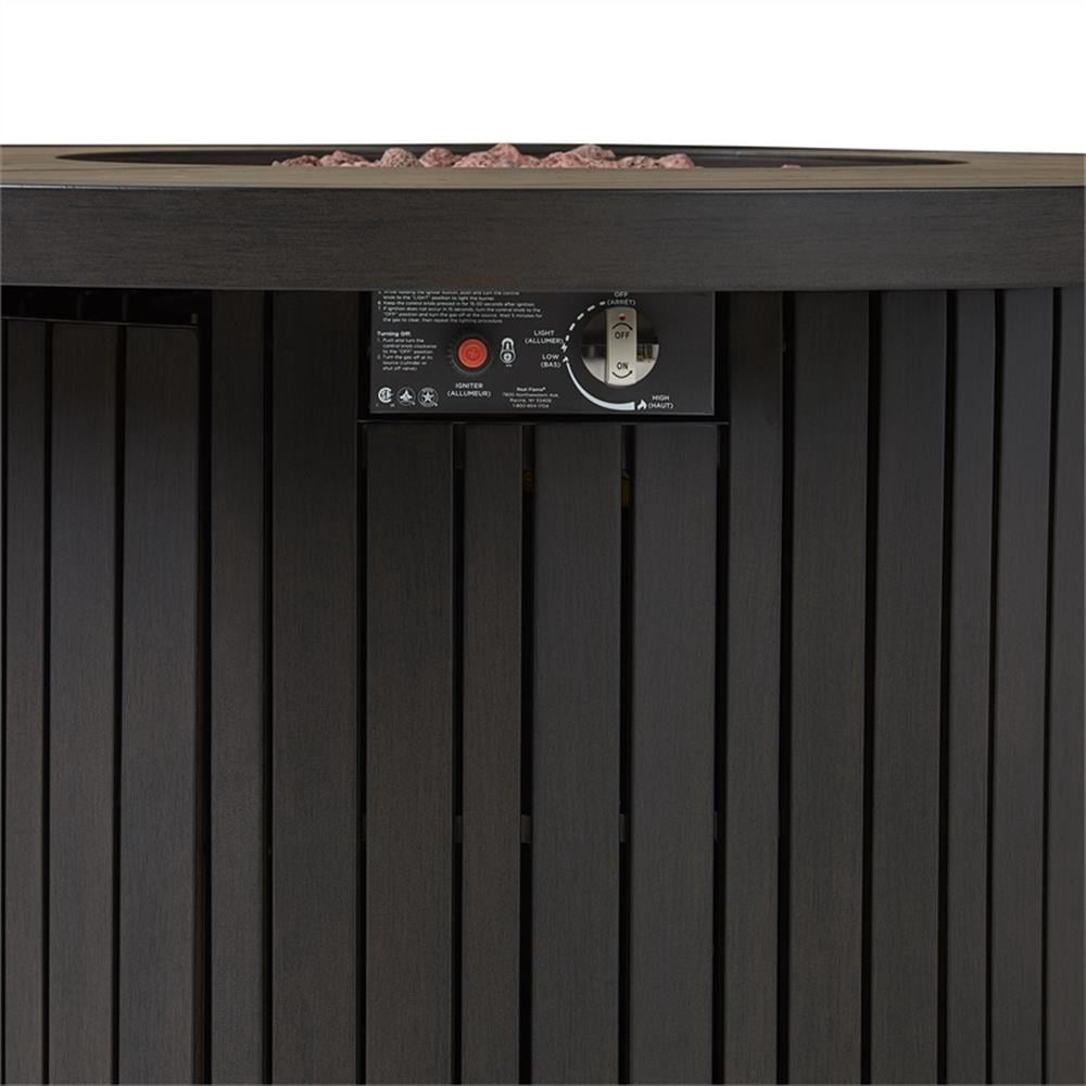 Real Flame Calvin 44" Propane Fire Pit Table With Hidden Tank in Bronze Coral - Detailed View 3 | EuroLife Furniture