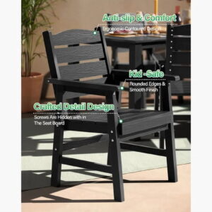 WINSOON 12-Piece HIPS All Weather Outdoor Patio Dining Sets, 4-Tables 8-Chairs, Sturdy Frame, Easy to Install & Freely Spliceable Design