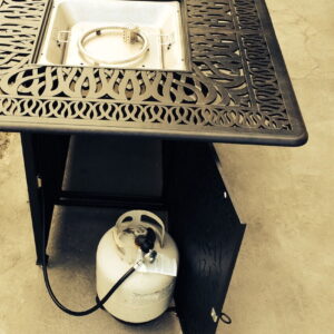 Outdoor propane fire pit BAR table patio fireplace Elisabeth double burner heavy furniture.