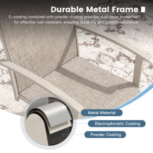 VOXBIN 7 Pieces Outdoor Patio Dining Setalt-63" Rectangle Table and 6 Swivel Chairs for Deck, Lawn and Garden